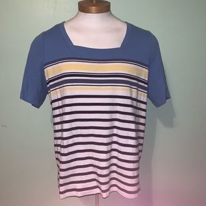 Croft & Barrow Square Neck Line Stripped Top